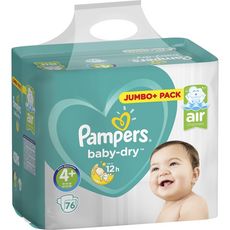 PAMPERS Pampers Baby-dry couches taille 4+ (10-15kg) x76 76 couches