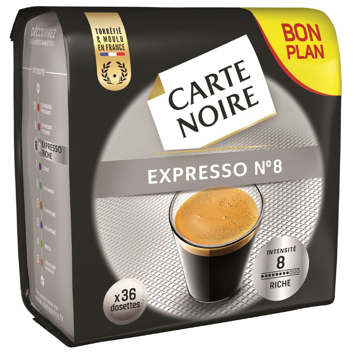 Grossiste Café espresso n°8 x60 dosettes 420g - CARTE NOIRE