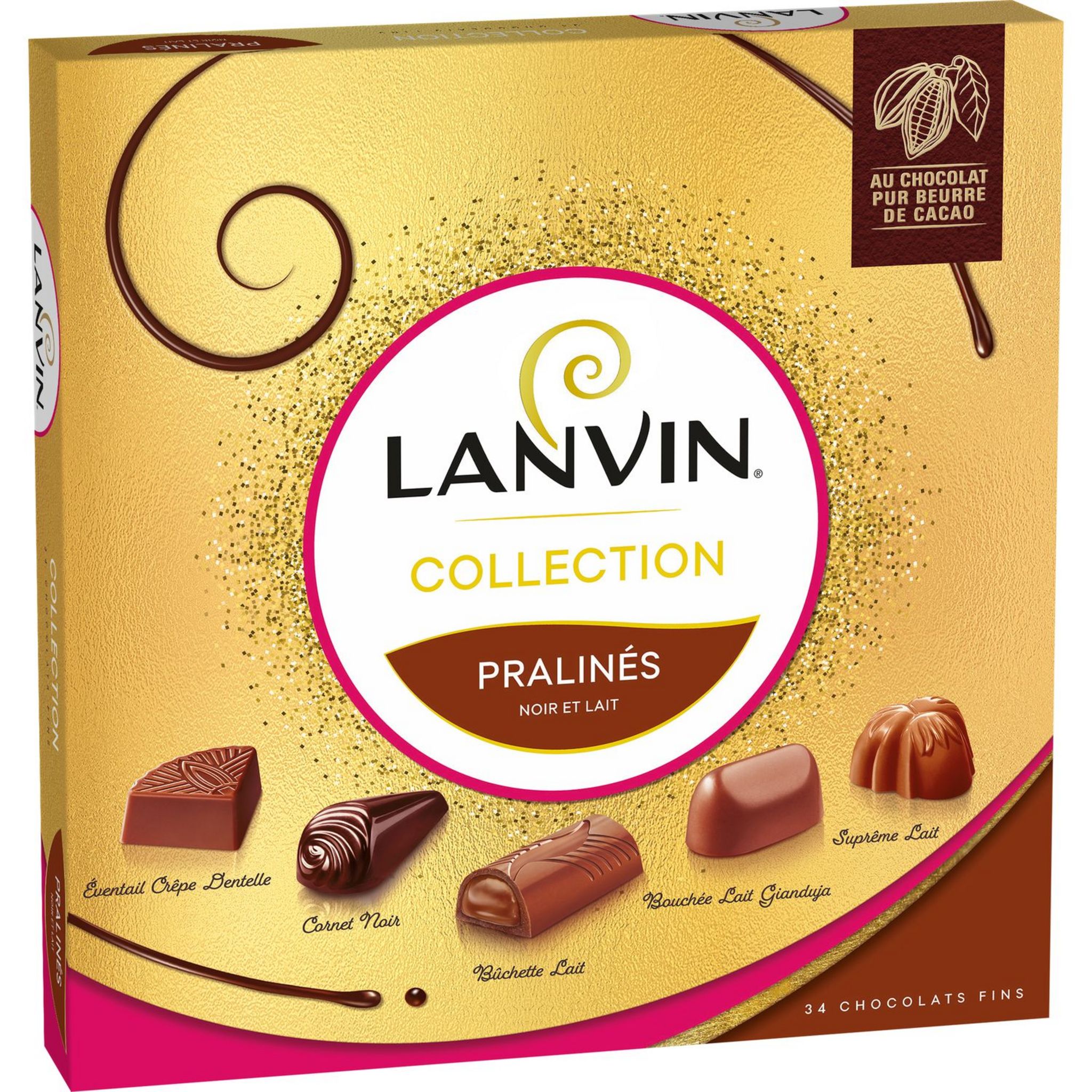 LANVIN Lanvin les pralinés chocolat lait et noir assortiment 300g