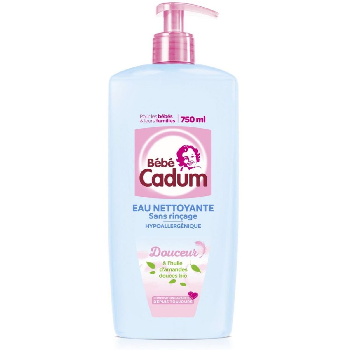 BEBE CADUM Eau nettoyante à l'huile d'amande douce bio 750ml pas