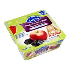 Auchan Baby Petit Pot Dessert Pomme Pruneau Des 6 Mois 4x97g Pas Cher A Prix Auchan