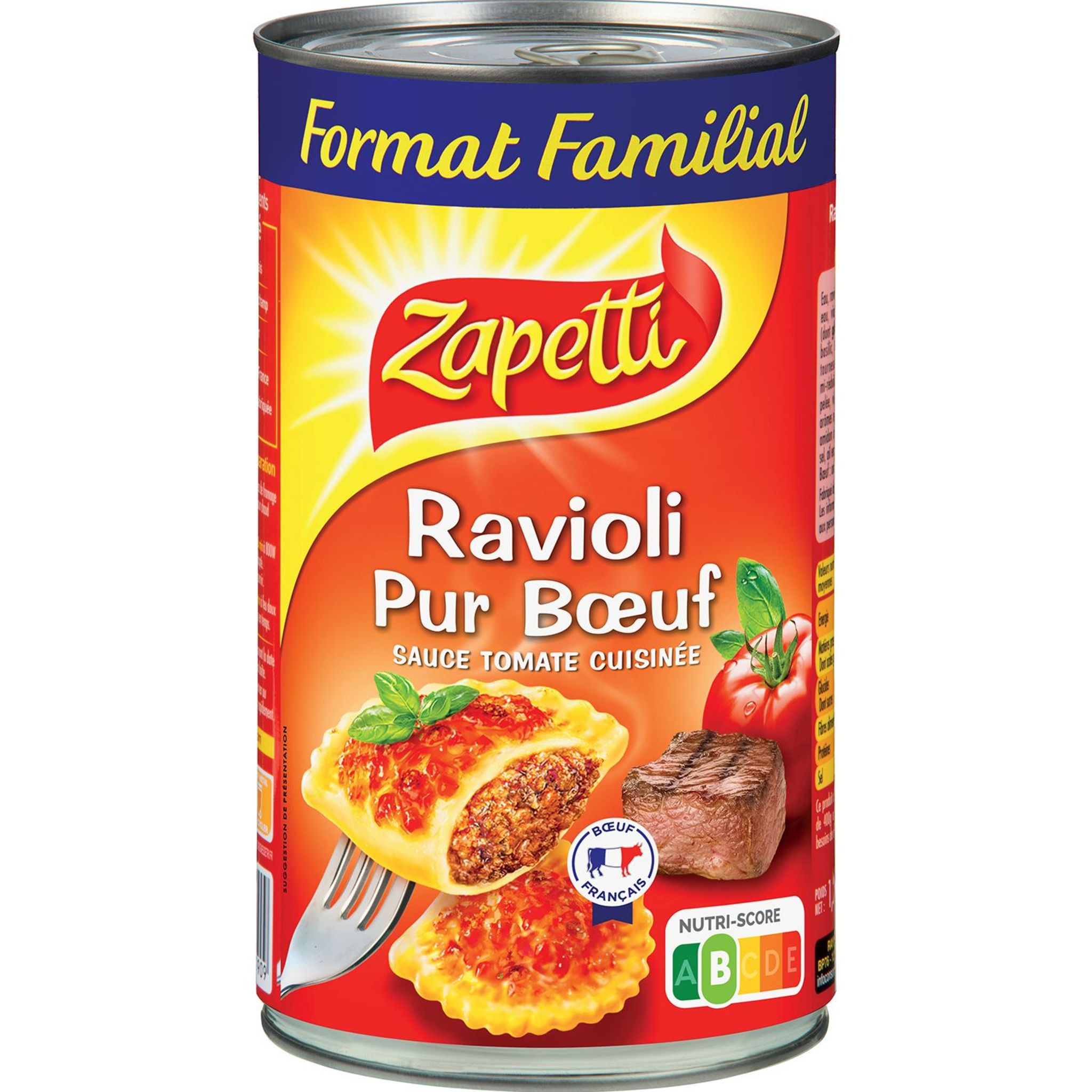 Plat cuisiné ravioli pur bœuf ZAPETTI