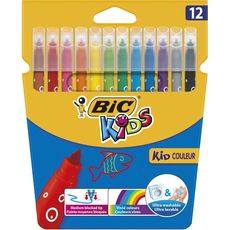 Bic Bic Feutres De Coloriage Pointe Moyenne Lavables X12 12 Pieces Pas Cher A Prix Auchan