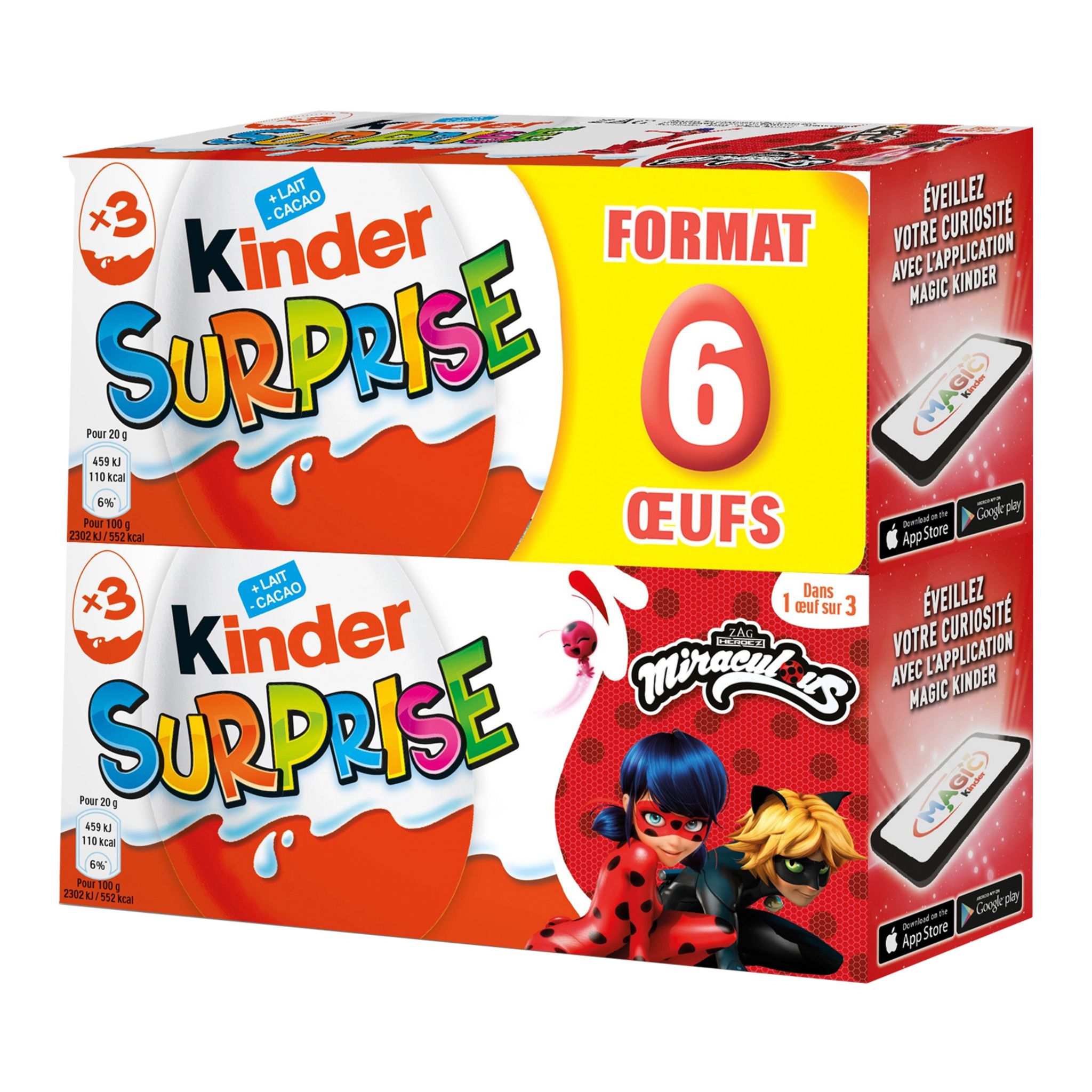 KINDER Surprise Joyeux Noël fille 6 œufs 120g pas cher 