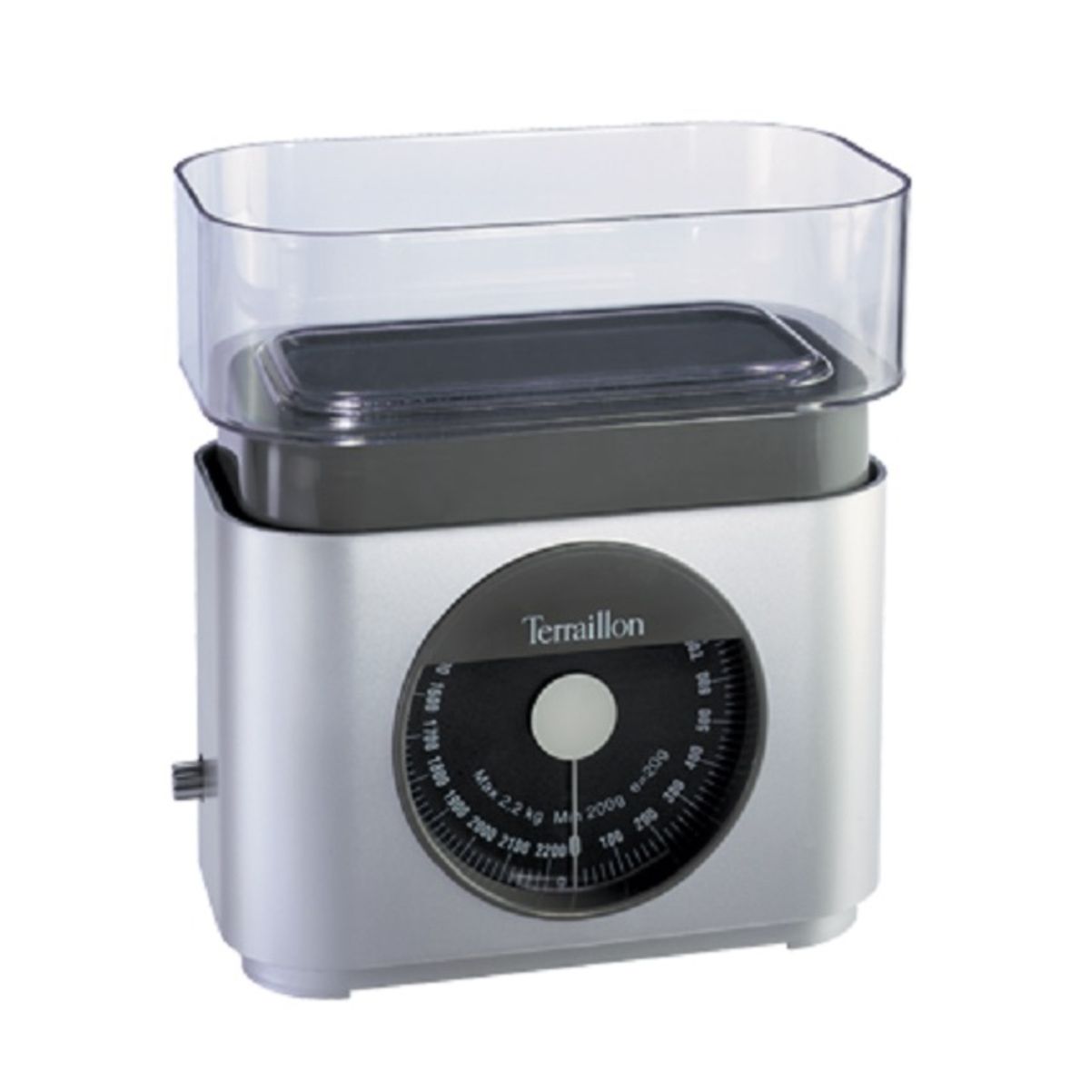 TERRAILLON- Balance mécanique de cuisine BA22 Vintage Silver, Fonctionne sans  pile, Poids maxi 2 kg, Précision 20 g, Récipient 0.7 L pas cher 