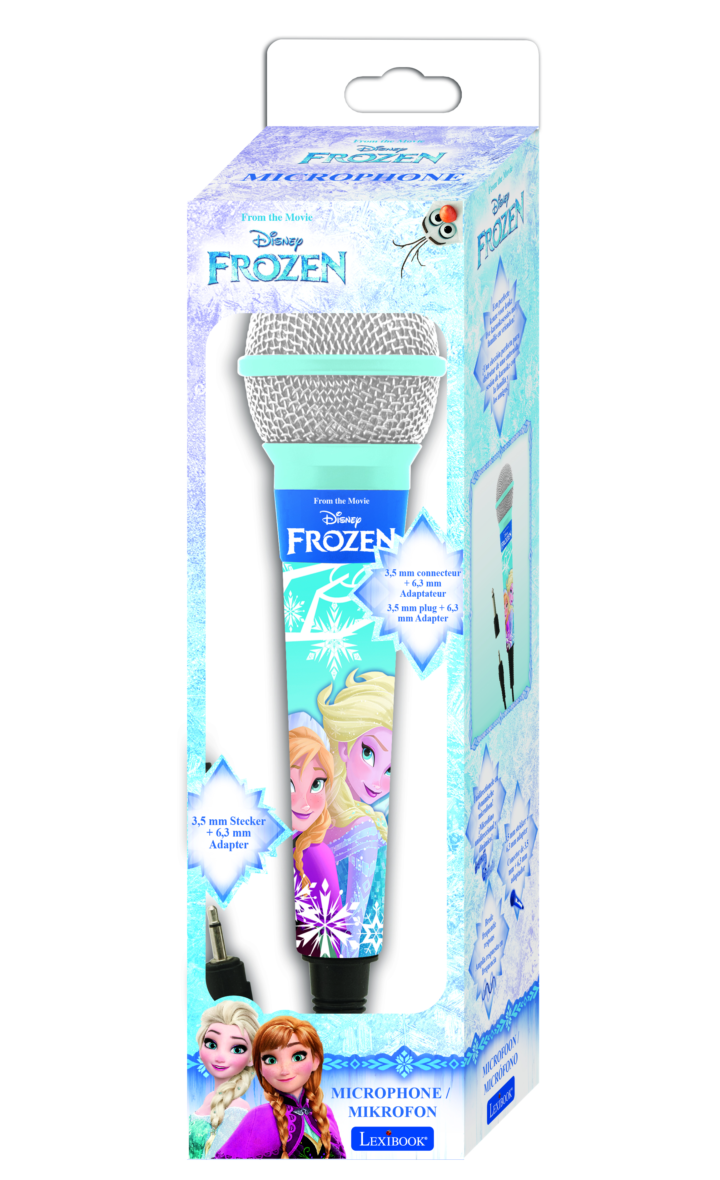 LEXIBOOK Microphone enfant Bluetooth changeur de voix Disney La Reine des  neiges 2