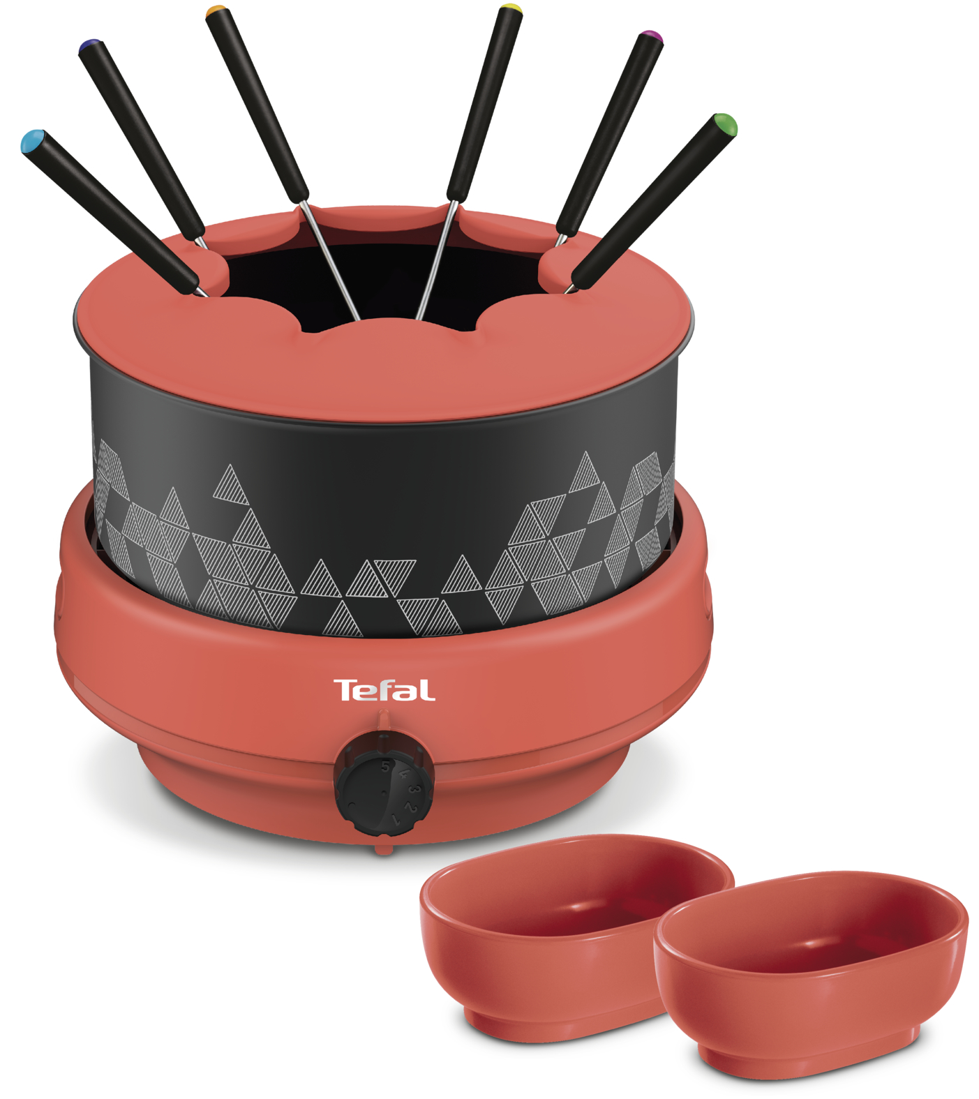 TEFAL Fondue Twist EF261001, Noir/corail pas cher 