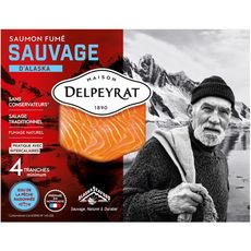 DELPEYRAT Saumon fumé sauvage d'Alaska 4 tranches 120g