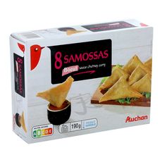 AUCHAN Samossas boeuf sauce chutney curry 8 pièces 190g