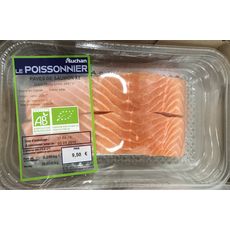 AUCHAN LE POISSONNIER Pavé de saumon bio 2 pièces 2x125g