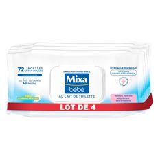 MIXA Mixa bébé lingettes au lait 4x72 4x72 lingettes