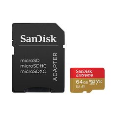 SANDISK Carte mémoire Extreme microSDXC 64 Go + Adaptateur SD