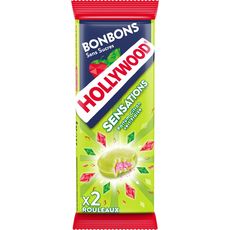 HOLLYWOOD Sensation bonbons citron vert fraise 2 rouleaux 52g