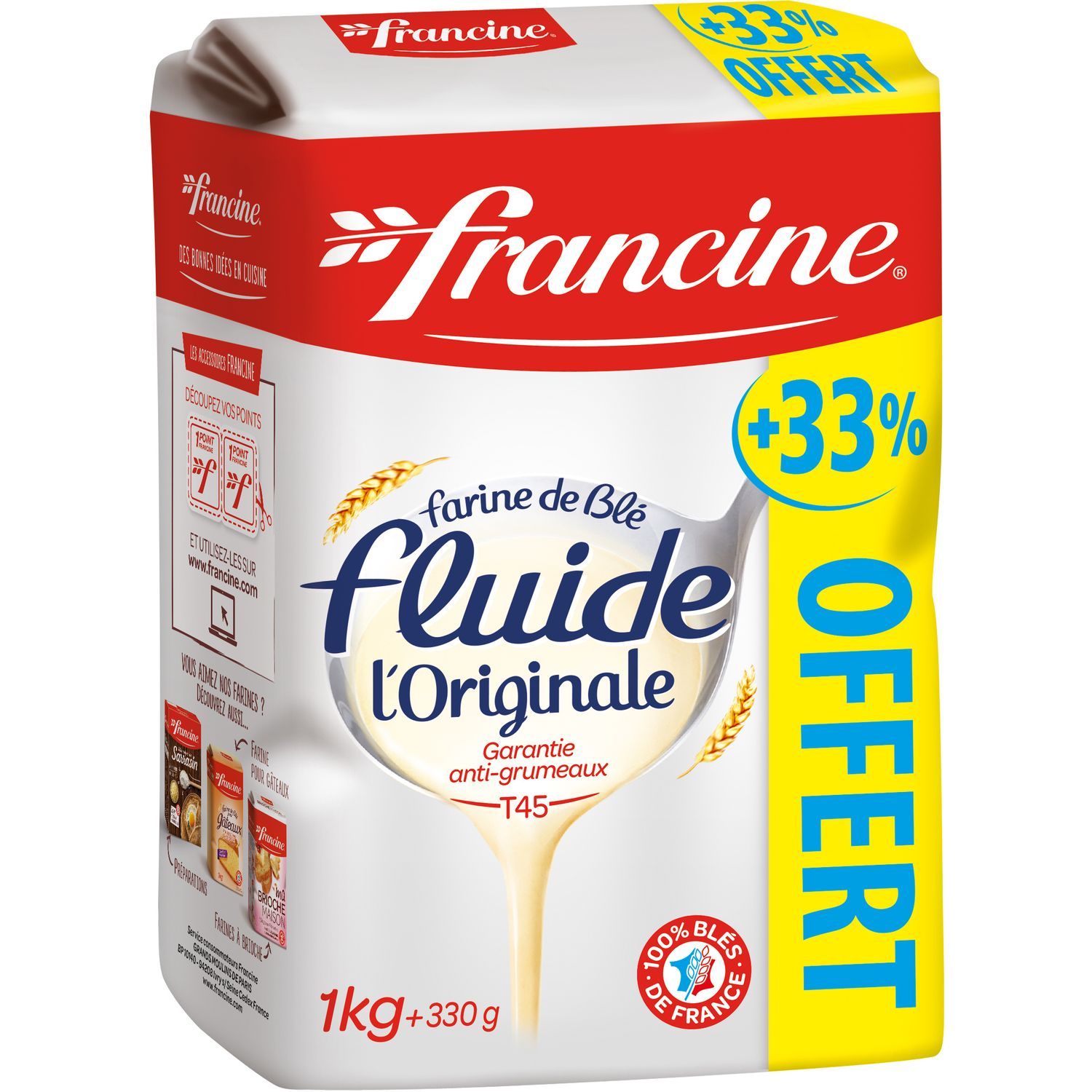 AUCHAN Farine de blé T45 1kg pas cher 