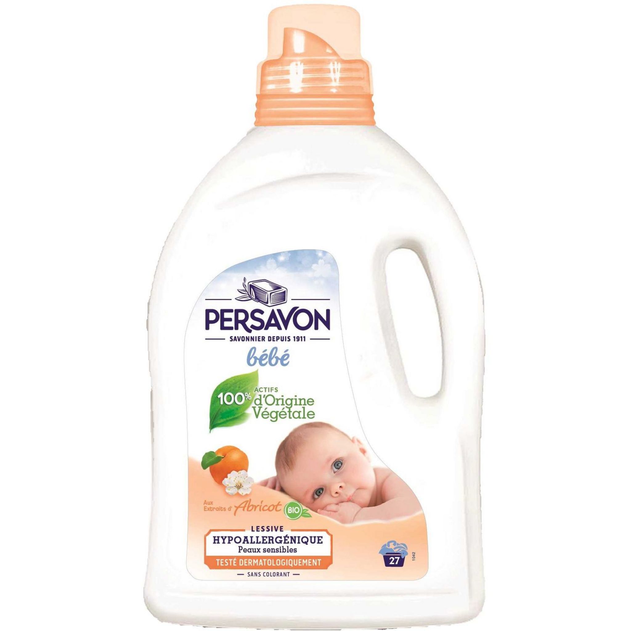 PERSAVON Lessive liquide hypollergénique abricot - 1,5 L