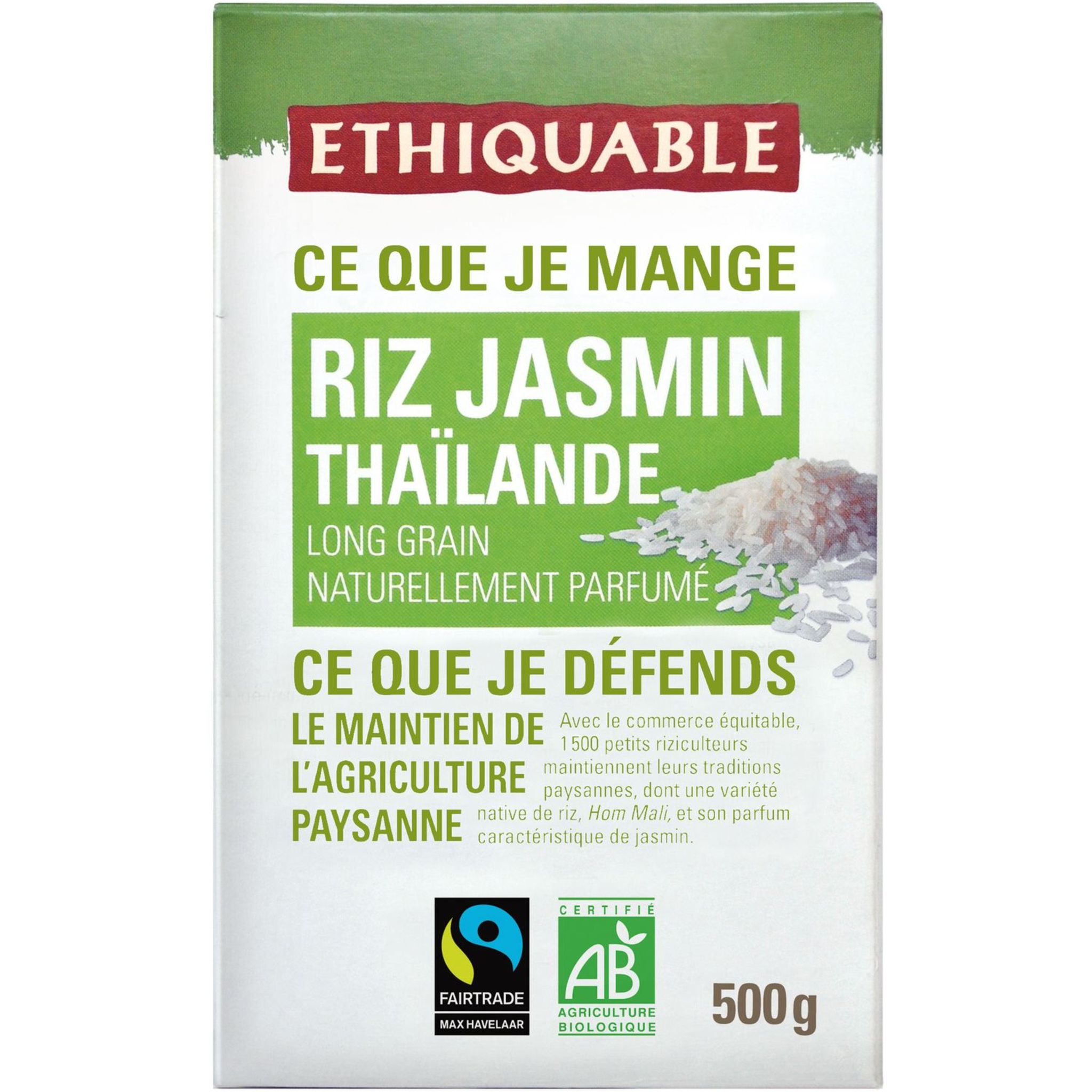 Riz jasmin bio complet du Cambodge issu du Commerce Equitable