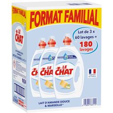 Le Chat Lessive Liquide Sensitive Format Familial 180 Lavages 3x3l Pas Cher A Prix Auchan