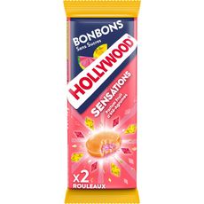 HOLLYWOOD Sensation bonbons goût fruit d'été agrumes 2 rouleaux 52g