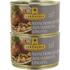 LARNAUDIE Larnaudie manchons de canard aux haricots lingots 2x420g