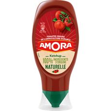 AMORA Ketchup 100% ingrédients d'origine naturelle squeeze top down 469g