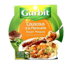 GARBIT Assiette de couscous à la marocaine poulet merguez 1 part 285g