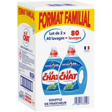 Le Chat Lessive Liquide Au Savon Vegetal Format Familial 80 Lavages 2x2l Pas Cher A Prix Auchan