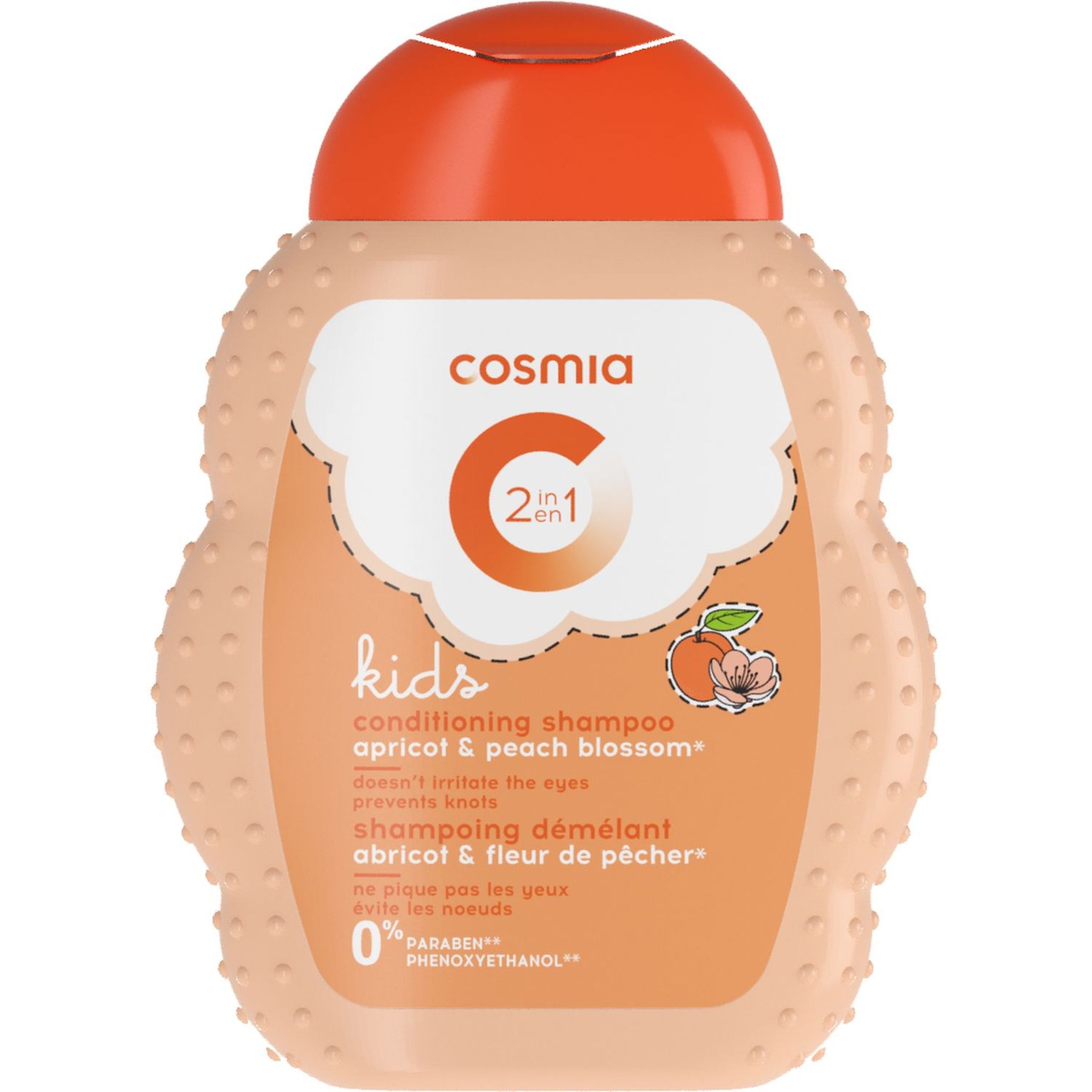 COSMIA Kids shampoing enfant démêlant cerise & amande douce 250ml pas cher  