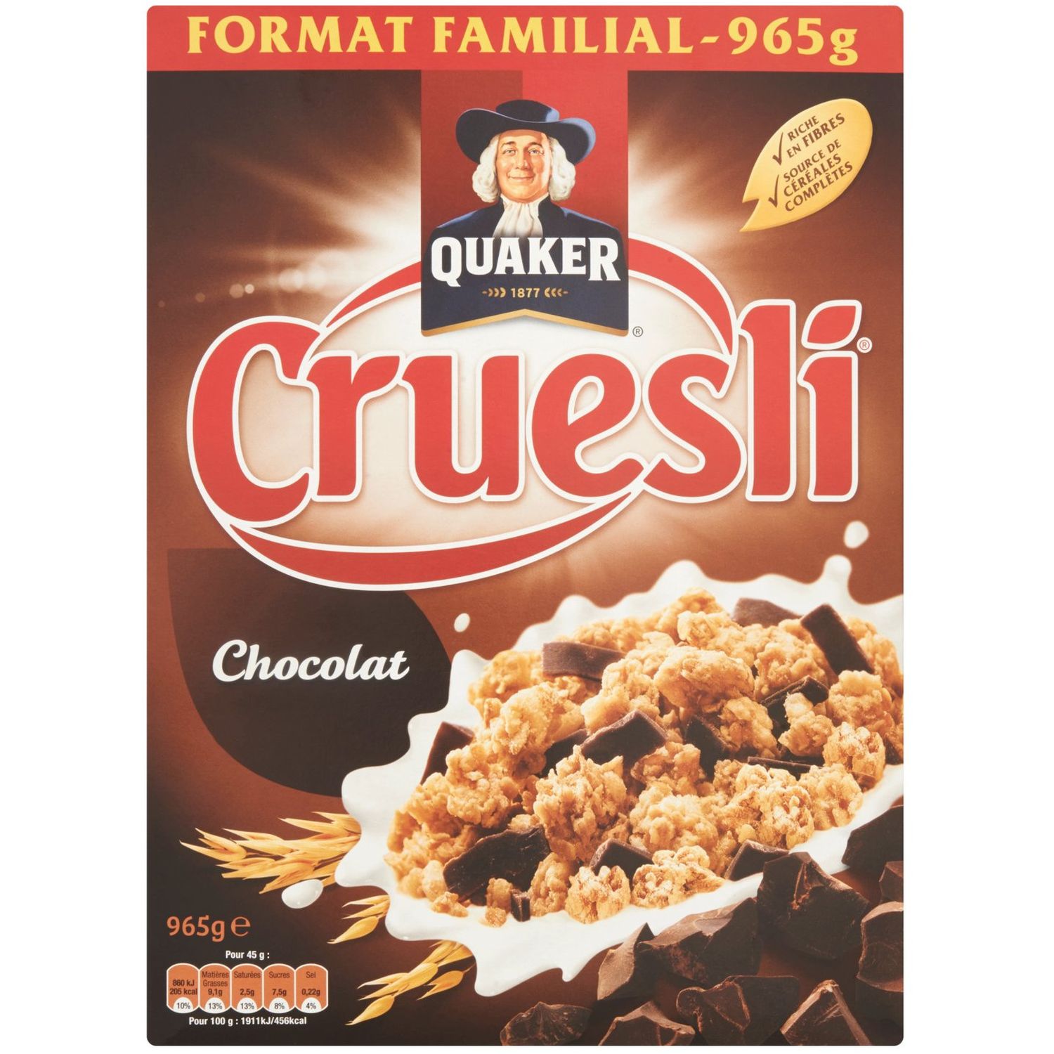 QUAKER CRUESLI Chocolat