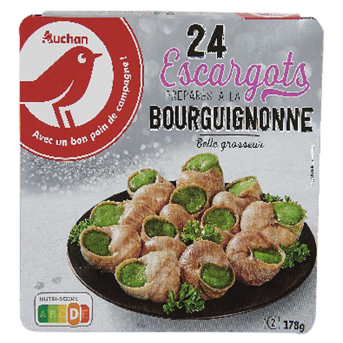 AUCHAN Escargots préparés à la Bourguignonne 24 pièces 178g