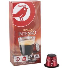 AUCHAN Capsules de café lungo intenso compatibles Nespresso 10 capsules 52g