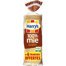 HARRYS Pain 100% mie complet 26 tranches+6 offertes 650g