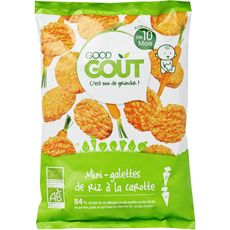 Good Gout Good Gout Gouter Mini Galettes De Riz A La Carotte Bio Des 10 Mois 40g 40g Pas Cher A Prix Auchan