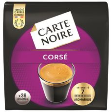 CARTE NOIRE Dosettes de café corsé n7 compatible senseo 36 dosettes 250g