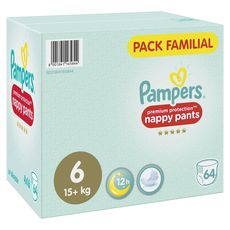 PAMPERS Baby-dry pants couches-culottes taille 6 (+15kg) 64 couches