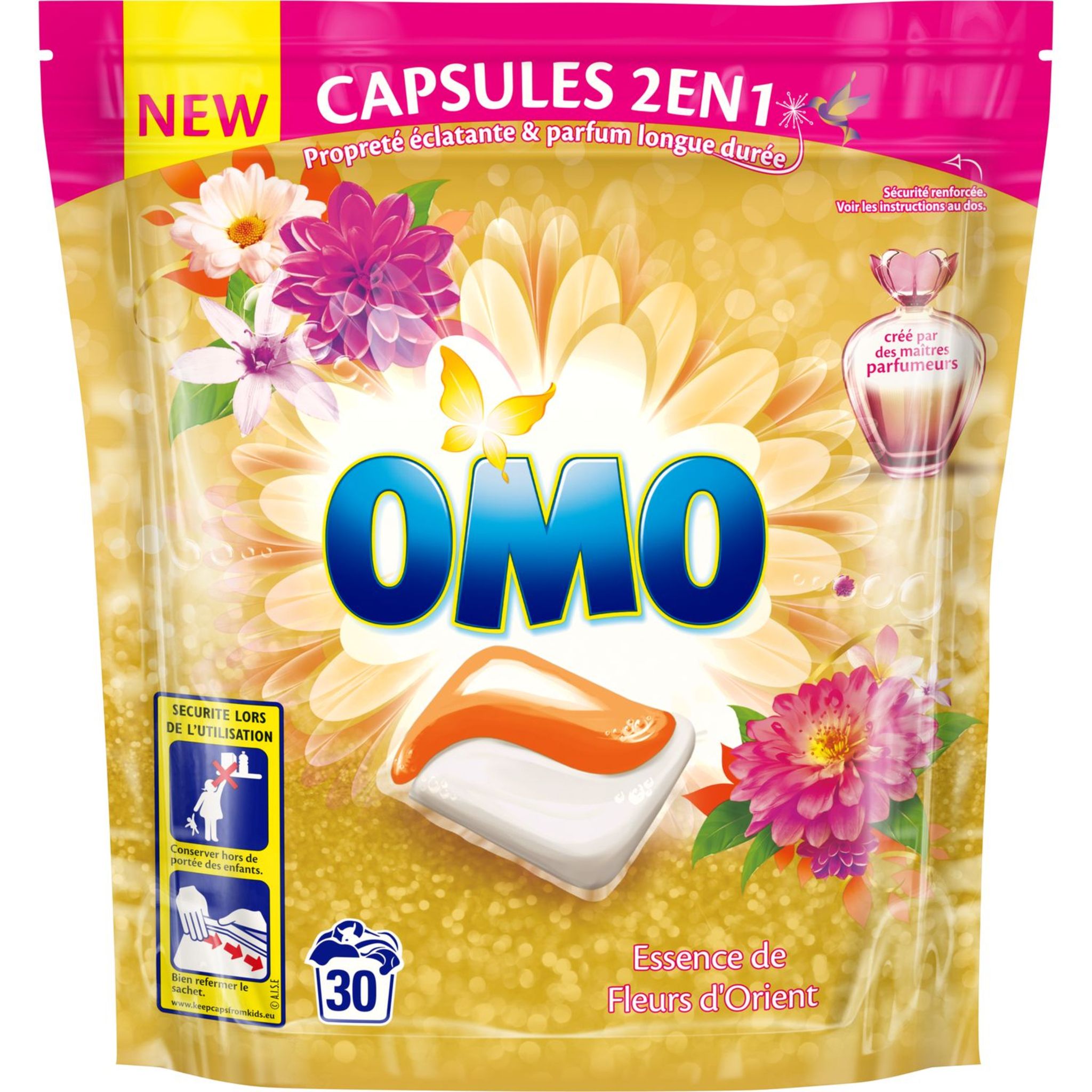 Lessive omo 30 capsule 2 en 1