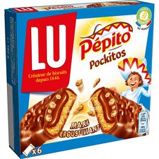 Pepito Pockitos Biscuits Barres Croustillantes Au Chocolat Au Lait Sachets Indiv 6 Biscuits 162g Pas Cher A Prix Auchan