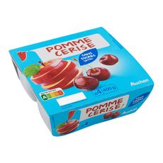 Auchan Auchan Coupelles Pomme Cerise Sans Sucres Ajoutees 4x100g 4x100g Pas Cher A Prix Auchan