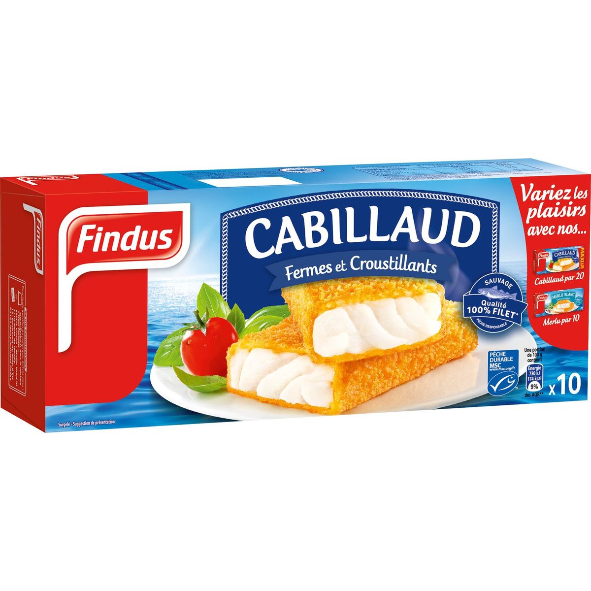 Findus Poisson Pané Cabillaud 10 Boîtes 510 g : : Epicerie