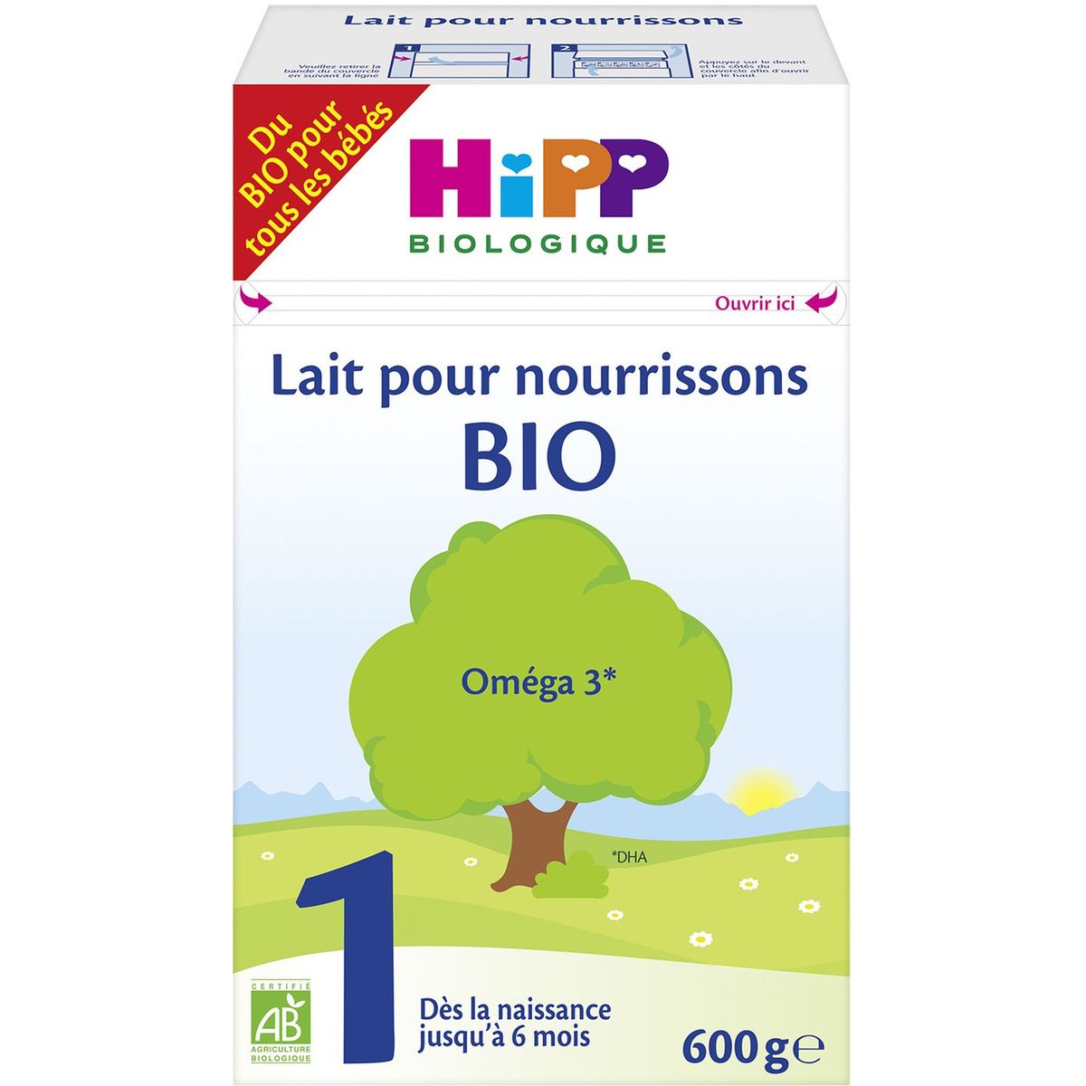 HIPP Hipp Lait 1er âge bio en poudre dès la naissance à 6 mois 600g 600g  pas cher 