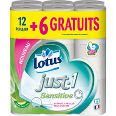 LOTUS Lotus confort papier toilette just1 sensitible x12+6offerts