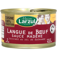 LARZUL Maison Larzul Langue de bœuf sauce Madère cuisinée au sel de Guérande 410g 2 personnes 410g