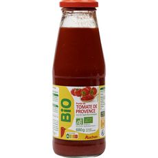 AUCHAN BIO Purée de tomates de Provence en bouteille 680g