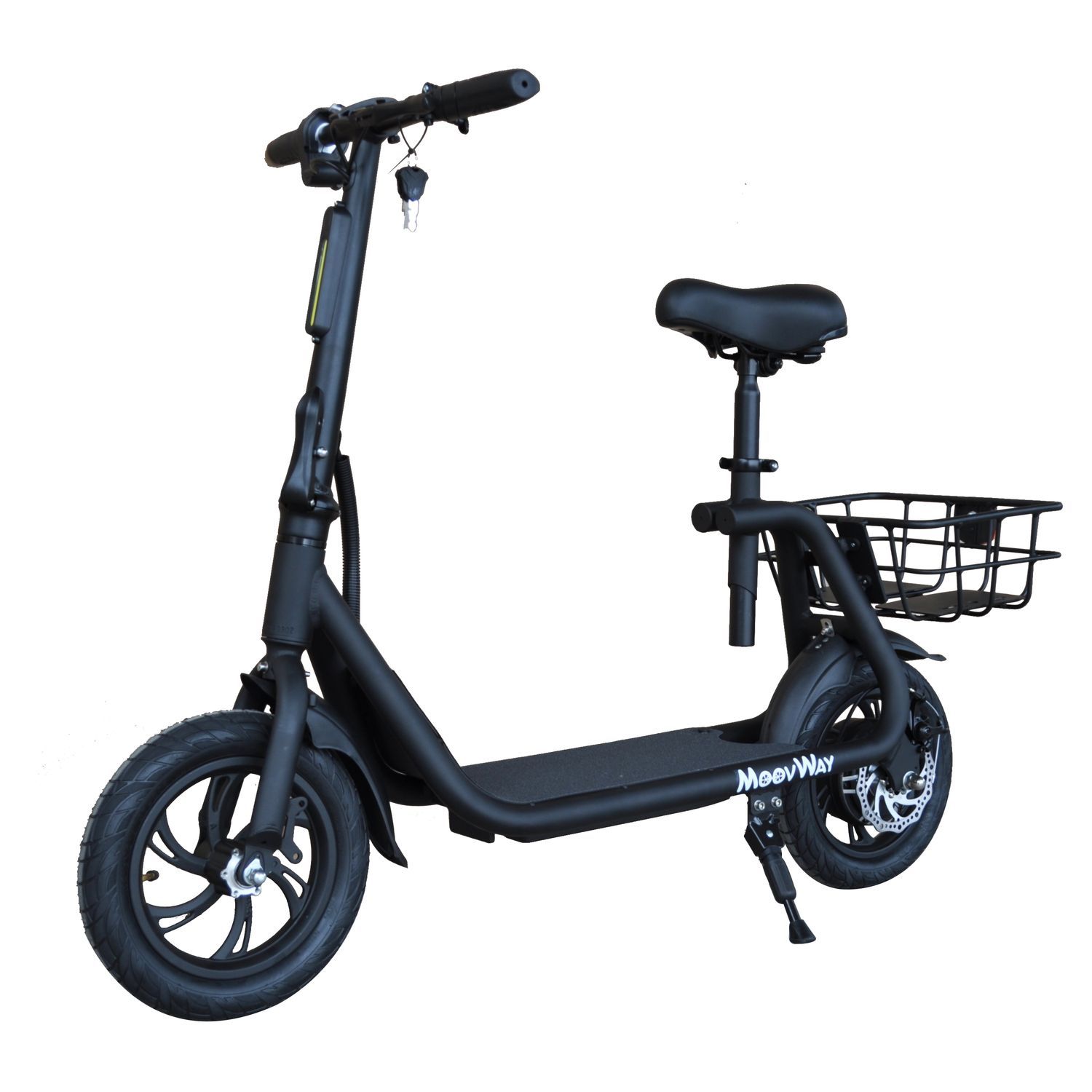 Moovway Scooter Electrique Pliable Avec Selle E Scooter City Moov Noir Pas Cher A Prix Auchan