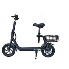 Moovway Scooter Electrique Pliable Avec Selle E Scooter City Moov Noir Pas Cher A Prix Auchan