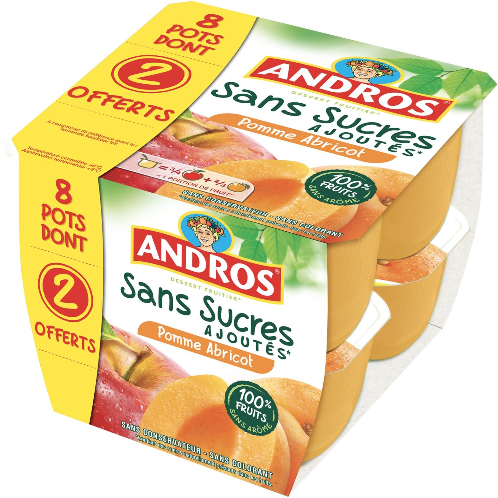 Sans sucres ajoutés Pomme Abricot – Andros