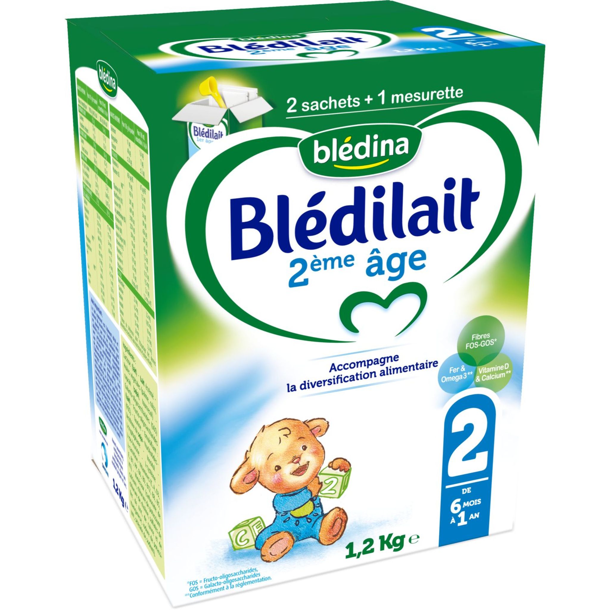 BLEDINA Blédina Blédilait 2 sachet lait 2ème âge en poudre dès 6