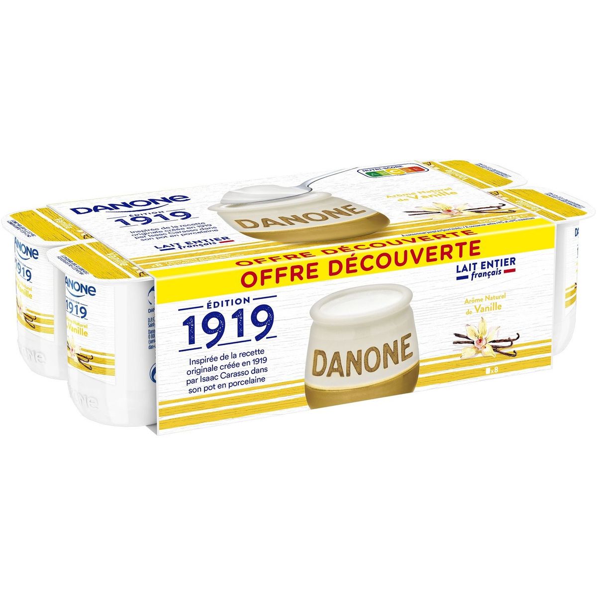 Yaourt Danone 1919 arôme naturel de vanille