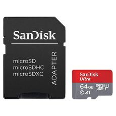 SANDISK Carte mémoire micro SDXC Ultra UHS-I - 64 Go + Adaptateur SD