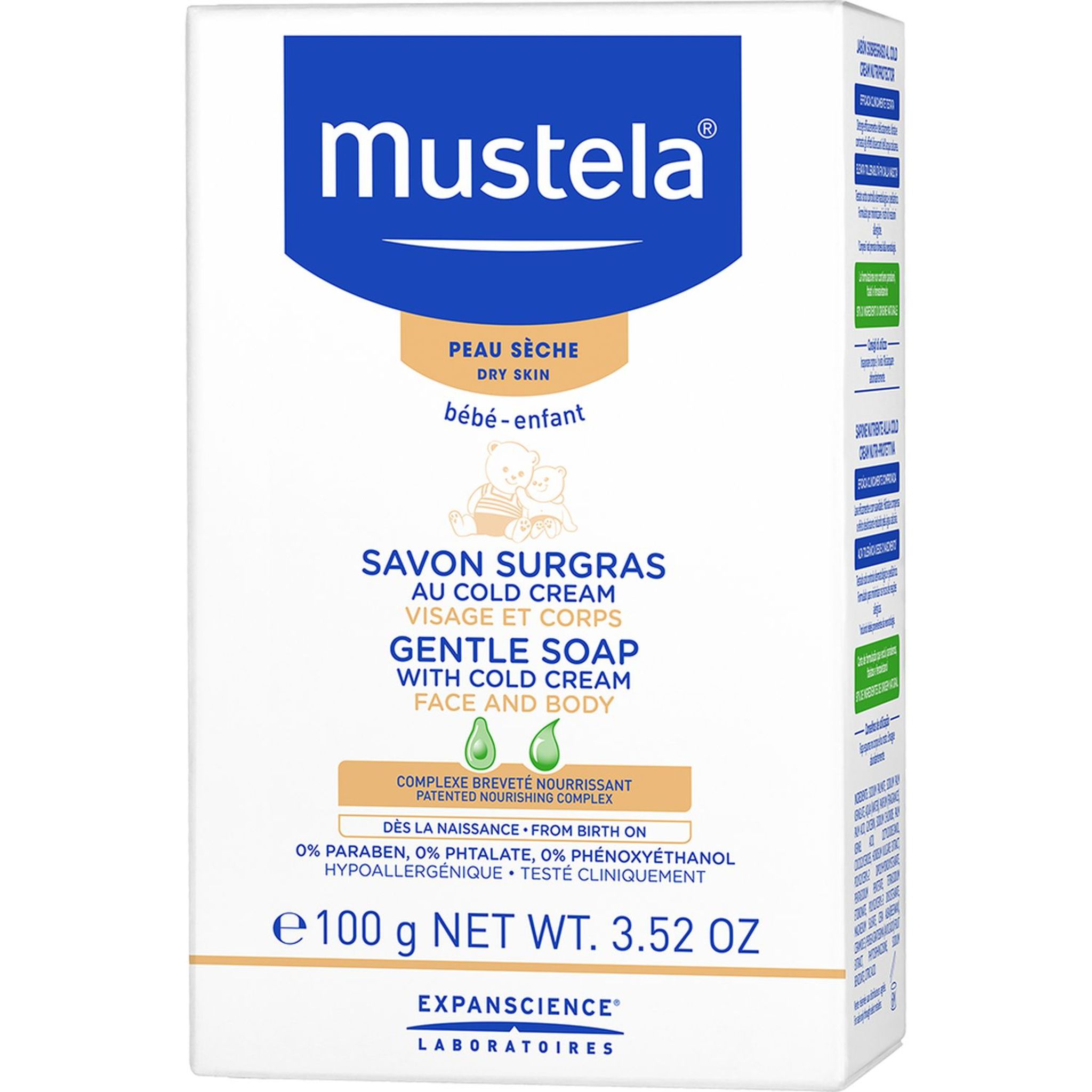 MUSTELA SAVON BÉBÉ SURGRAS AU COLD CREAM 200G NUTRI-PROTECTEUR sur