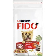 FIDO Croq mix croquettes au boeuf céréales et légumes pour chien 1kg